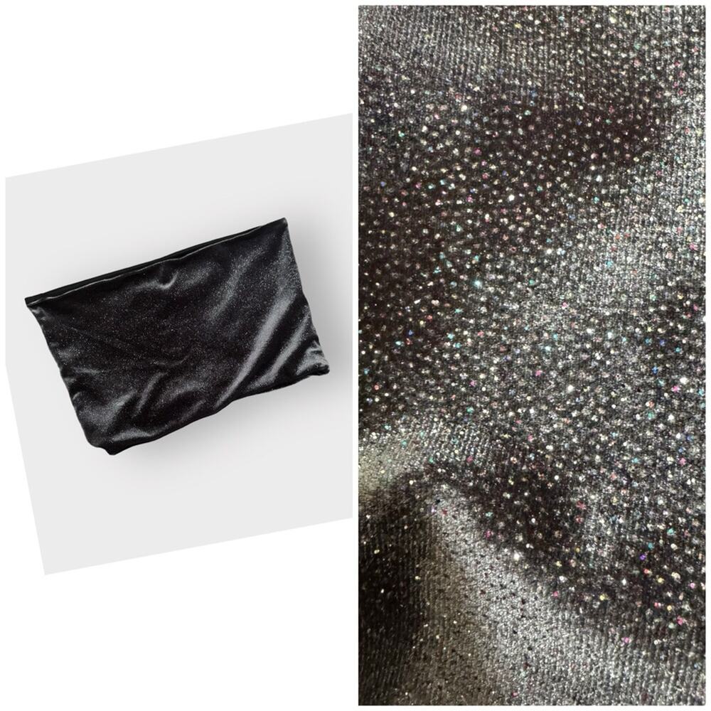 TopShop velvet glitter tube top